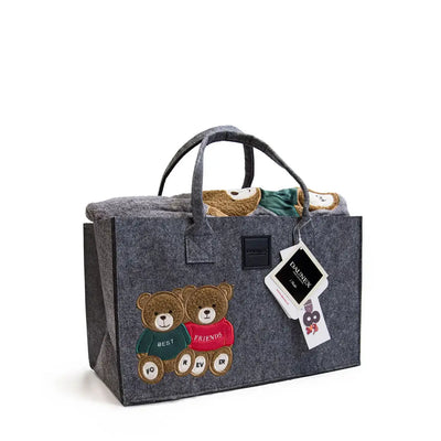 DAUNEX | Plaid pellicciato con ricamo Forever e borsa