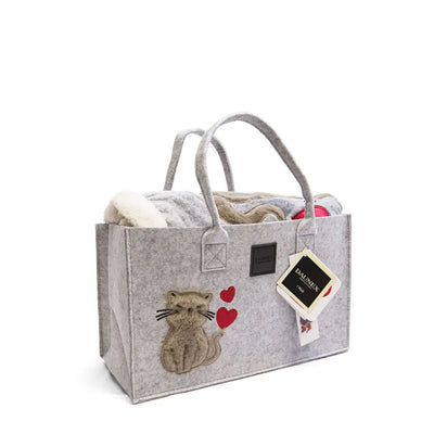 DAUNEX | Plaid pellicciato con ricamo Pixel e borsa