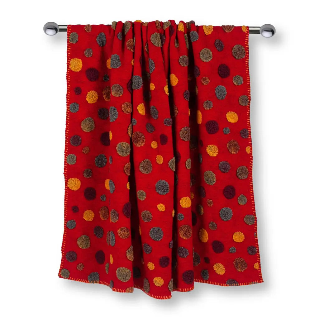 ZITA DEL FORTE | Pois plaid in Lana cotta con rifinitura