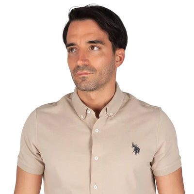 U.S. POLO ASSN. | Polo uomo a mezza manica aperta davanti