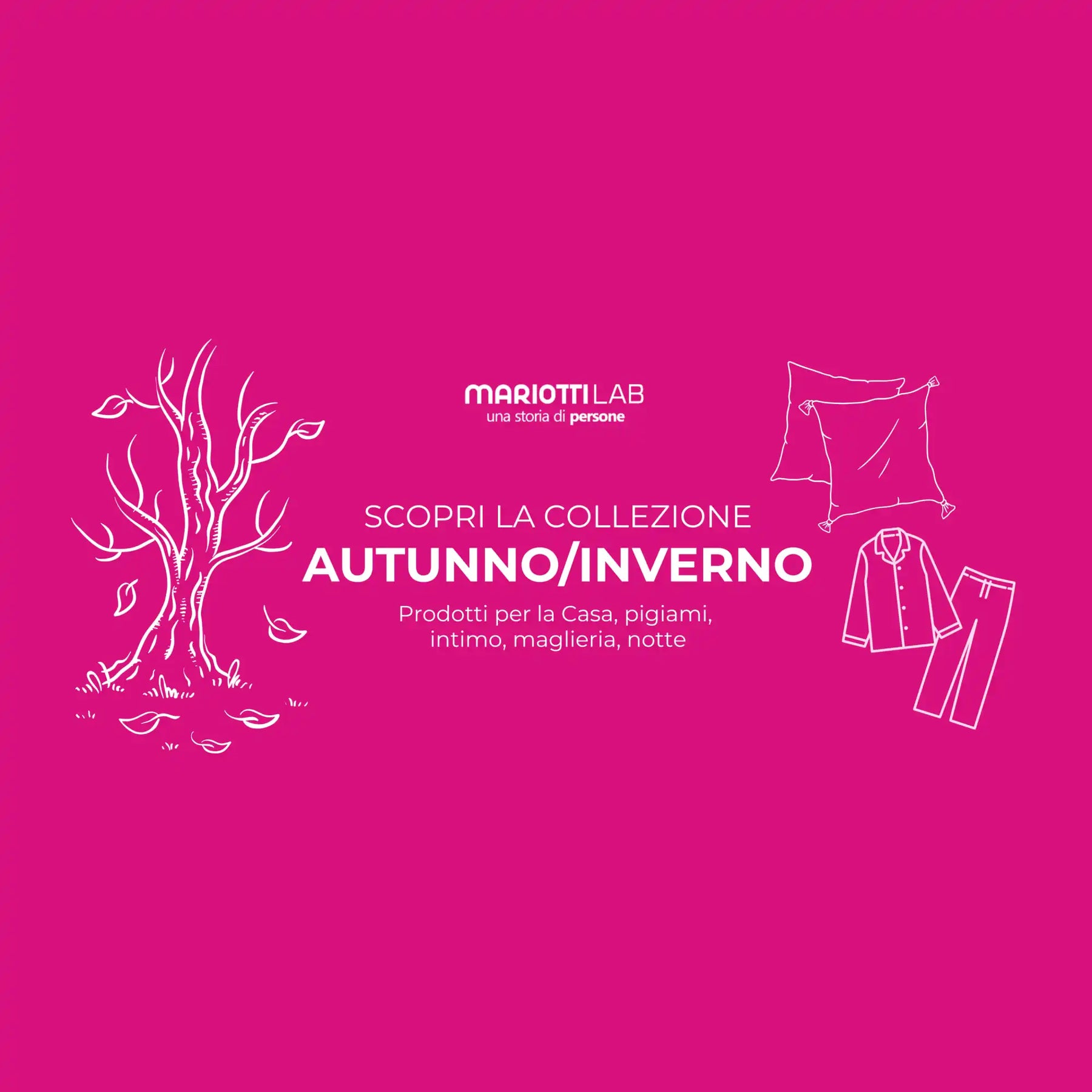 Grafica promozionale per una collezione di abbigliamento autunno/inverno.