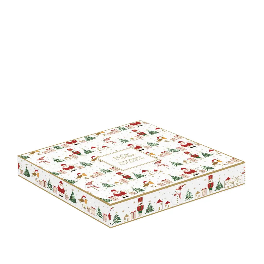 EASY LIFE | Set 2 piattini dessert in porcellana con decoro