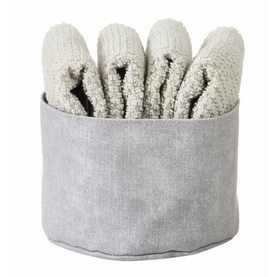 MAISON SUCREE | set 4 lavette in spugna con cestino porta