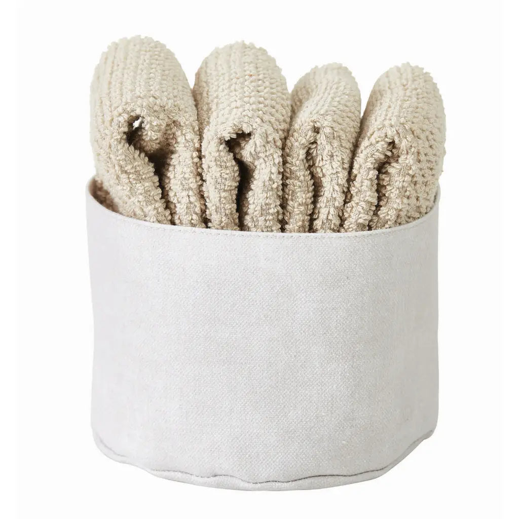 MAISON SUCREE | set 4 lavette in spugna con cestino porta