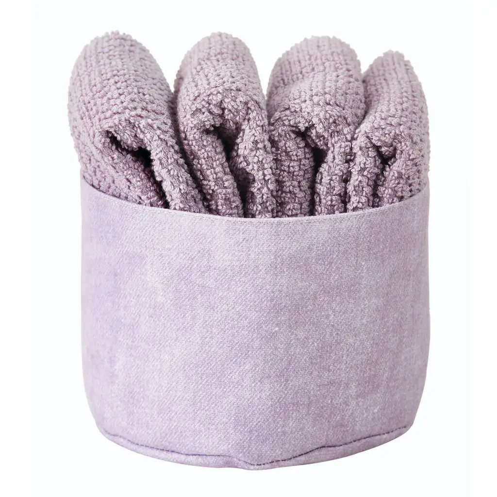 MAISON SUCREE | set 4 lavette in spugna con cestino porta