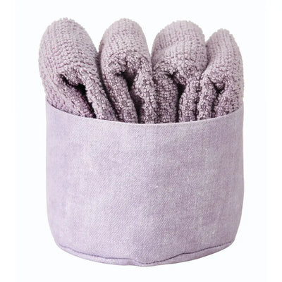 MAISON SUCREE | set 4 lavette in spugna con cestino porta