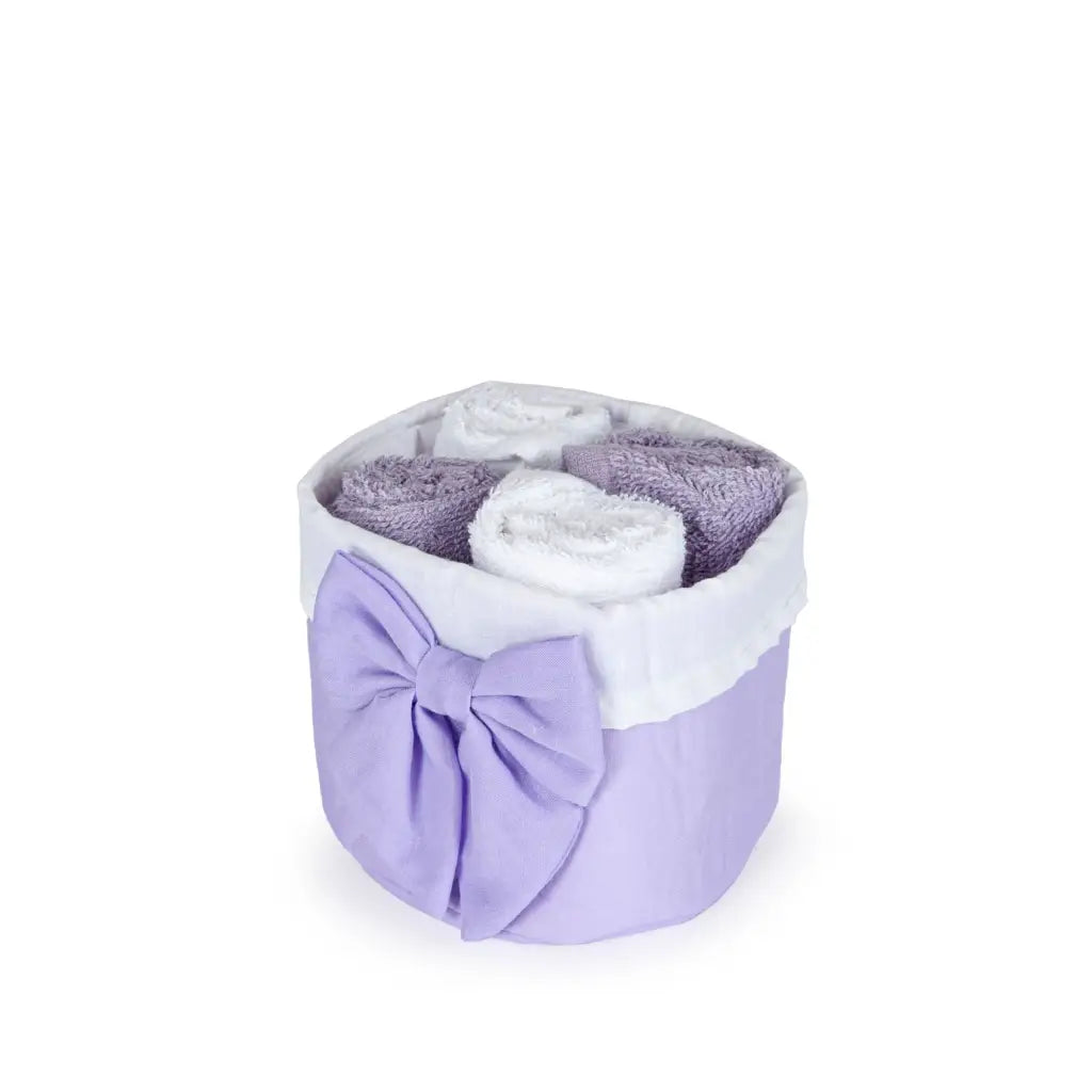 DAUNEX | Set 4 lavette per bagno con cestino portalavette
