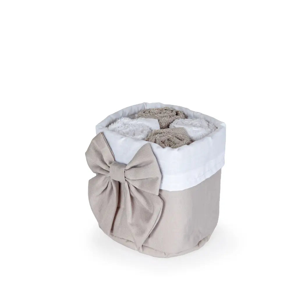 DAUNEX | Set 4 lavette per bagno con cestino portalavette
