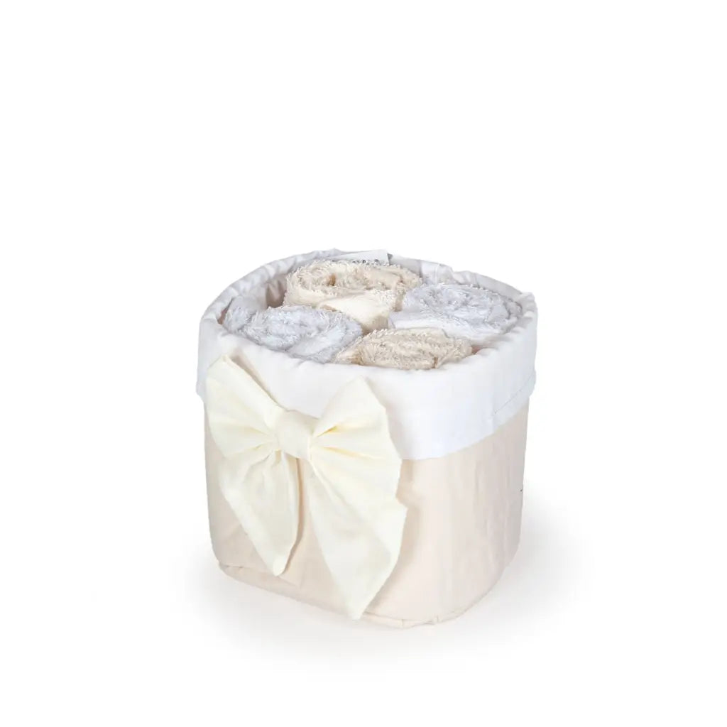DAUNEX | Set 4 lavette per bagno con cestino portalavette