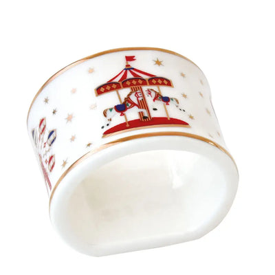 EASY LIFE | Set 4 portatovagliolo in porcellana Christmas