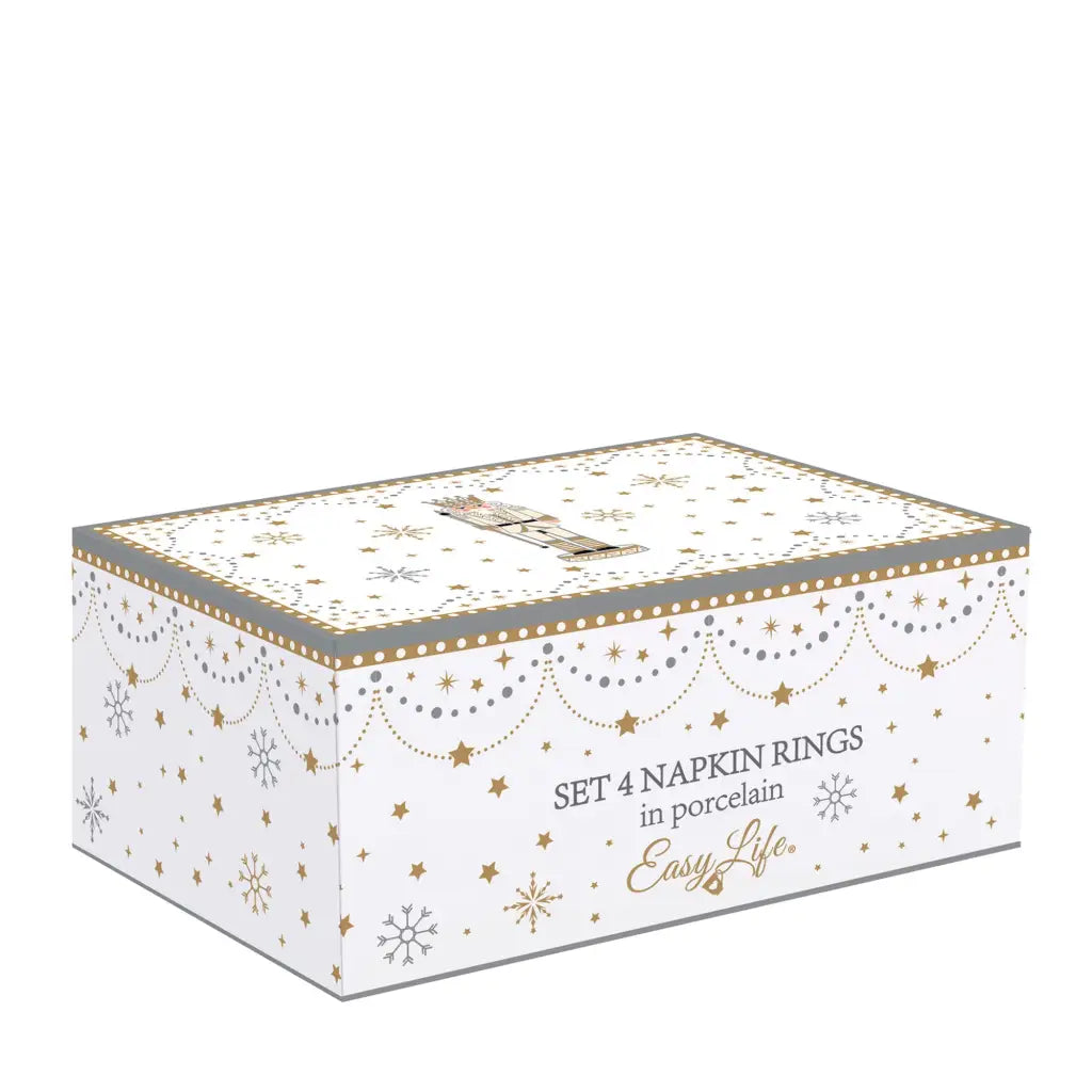 EASY LIFE | Set 4 portatovagliolo in porcellana Royal