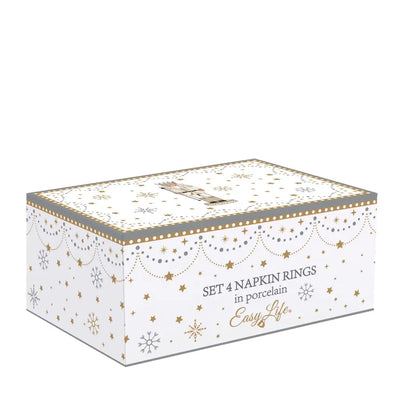 EASY LIFE | Set 4 portatovagliolo in porcellana Royal