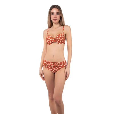 VERDISSIMA | SLIP BIKINI ALTO REGOLABILE IN FANTASIA SAVANA