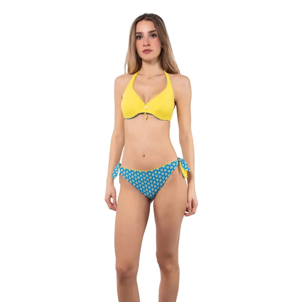 VERDISSIMA | Slip bikini annodato dpuble-face in fantasia