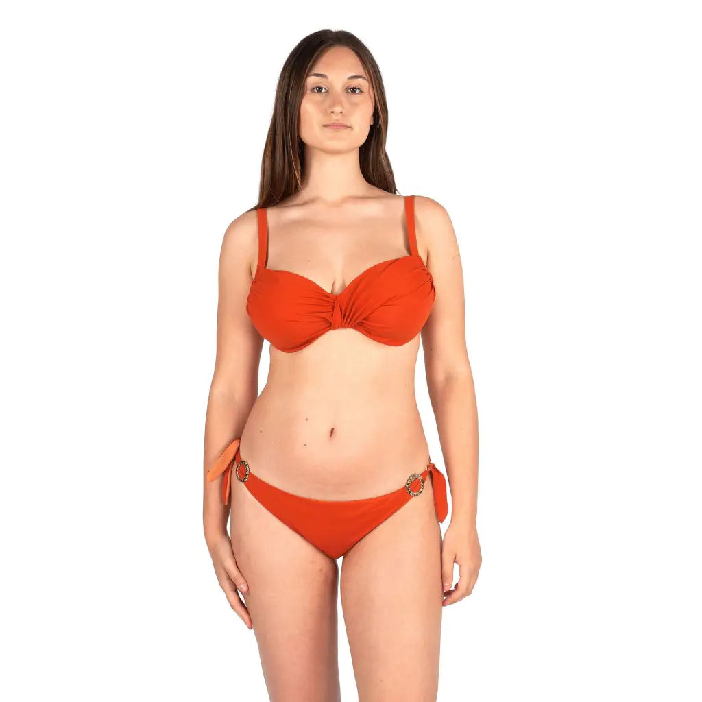 VERDISSIMA | Slip bikini donna annodato double-face a tinta