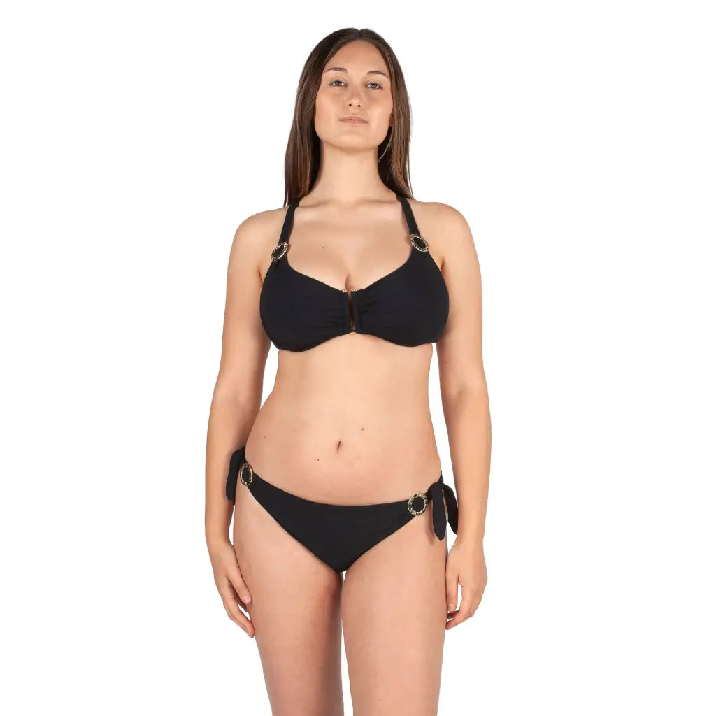 VERDISSIMA | Slip bikini donna annodato double-face a tinta