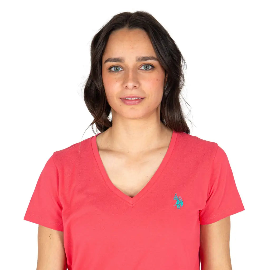 U.S. POLO ASSN. | T-shirt donna a mezza manica con scollo V