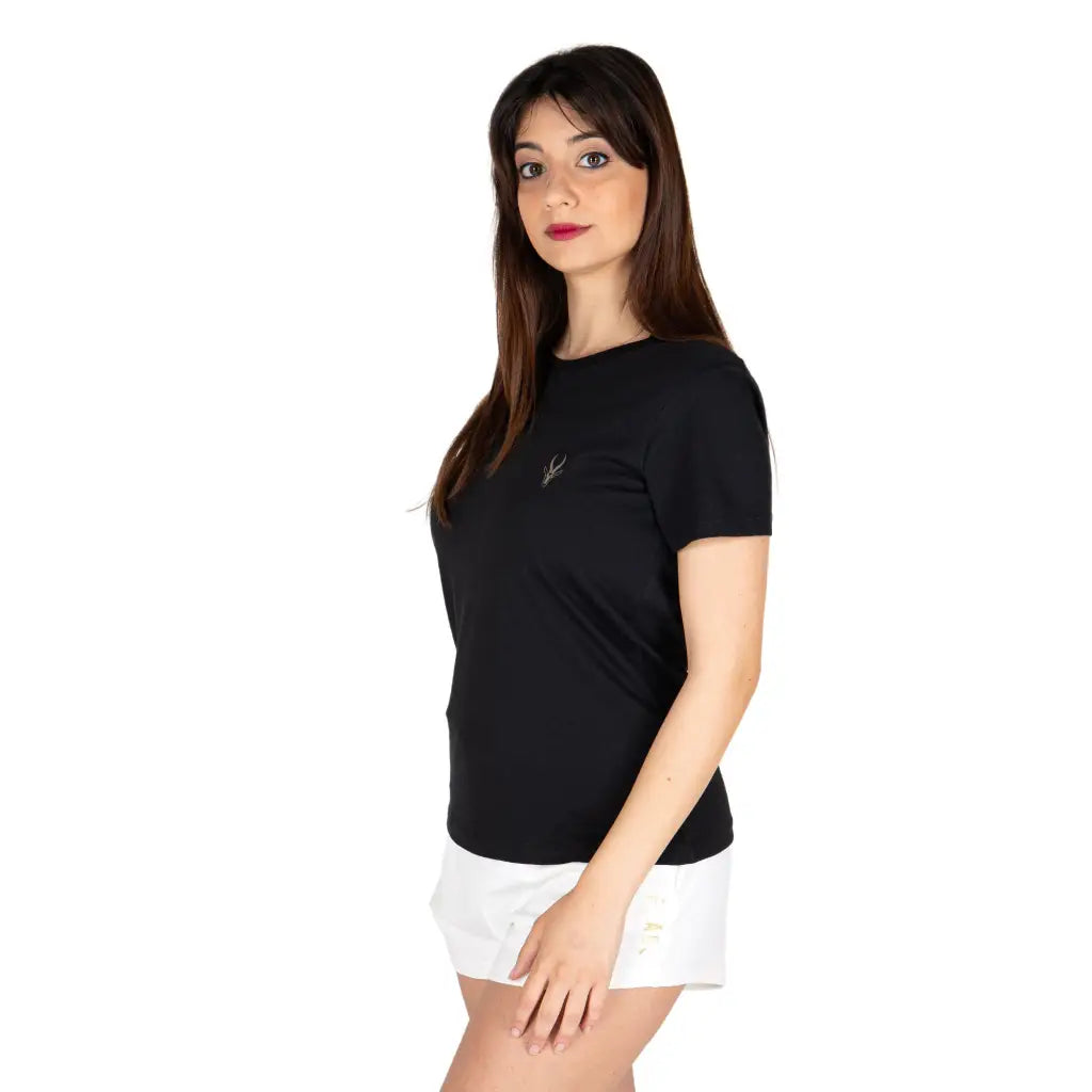 GRABS | T-shirt donna a mezza manica paricollo in cotone