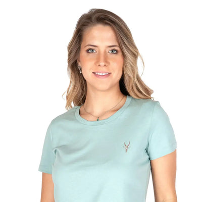 GRABS | T-shirt donna a mezza manica paricollo in cotone