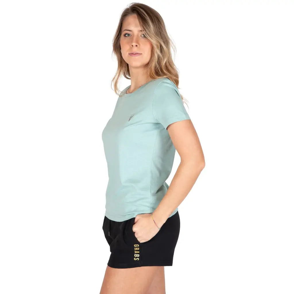 GRABS | T-shirt donna a mezza manica paricollo in cotone