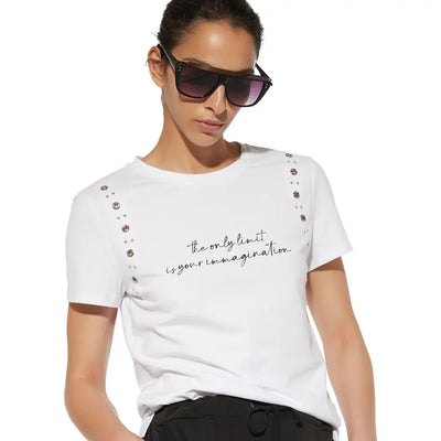 VERDISSIMA | T-shirt donna a mezza manica a paricollo