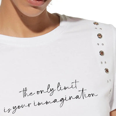 VERDISSIMA | T-shirt donna a mezza manica a paricollo