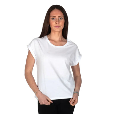 GRABS | T-shirt donna a paricollo con manica kimono in puro