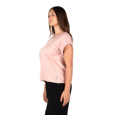 GRABS | T shirt donna a paricollo con manica kimono in puro