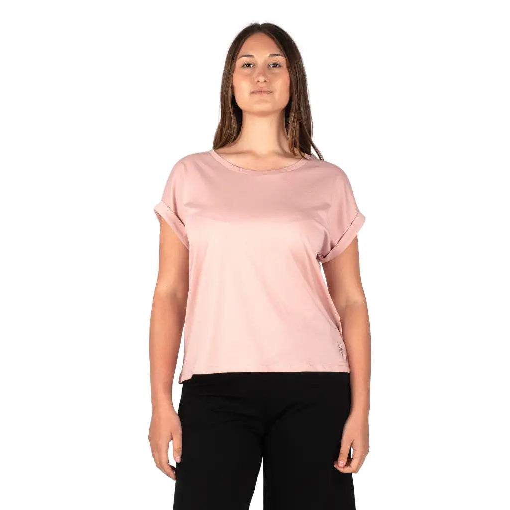 GRABS | T shirt donna a paricollo con manica kimono in puro