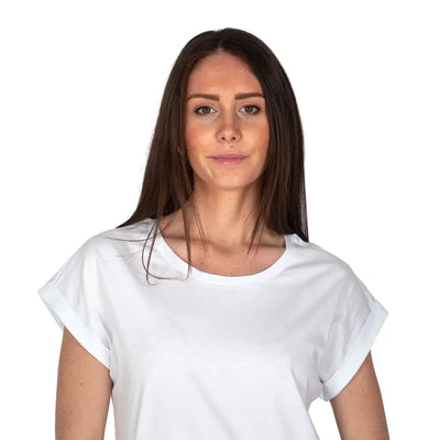 GRABS | T-shirt donna a paricollo con manica kimono in puro