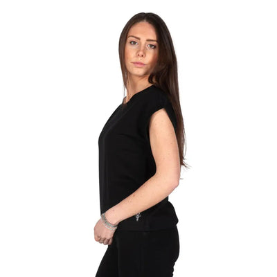 GRABS | T-shirt donna a paricollo con manica kimono in puro