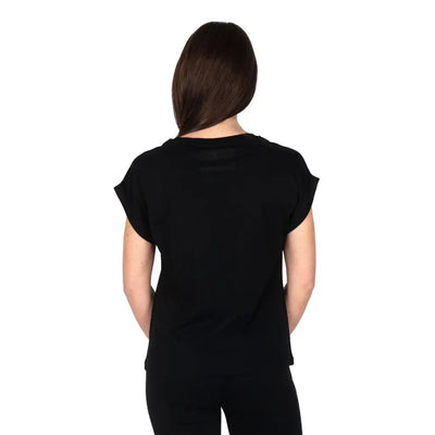GRABS | T-shirt donna a paricollo con manica kimono in puro