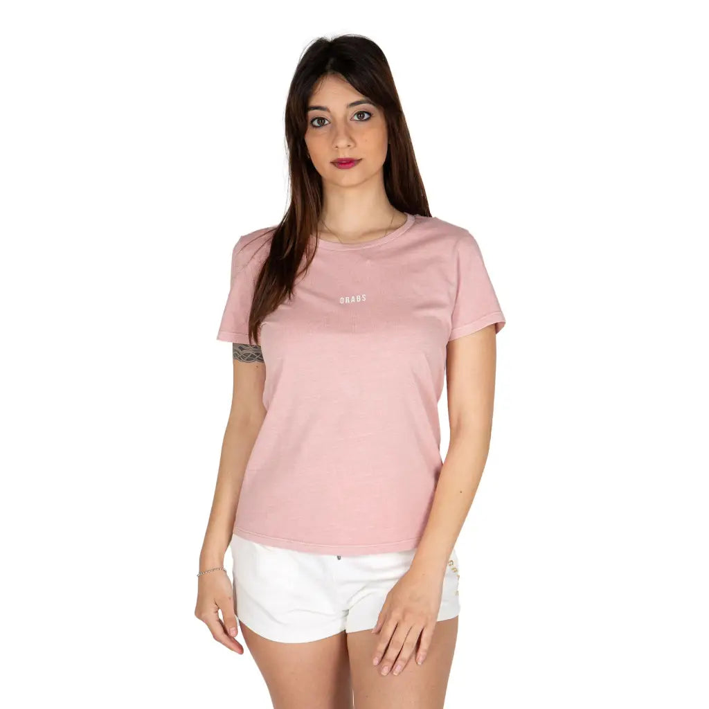GRABS | T-shirt donna paricollo a mezza manica in cotone