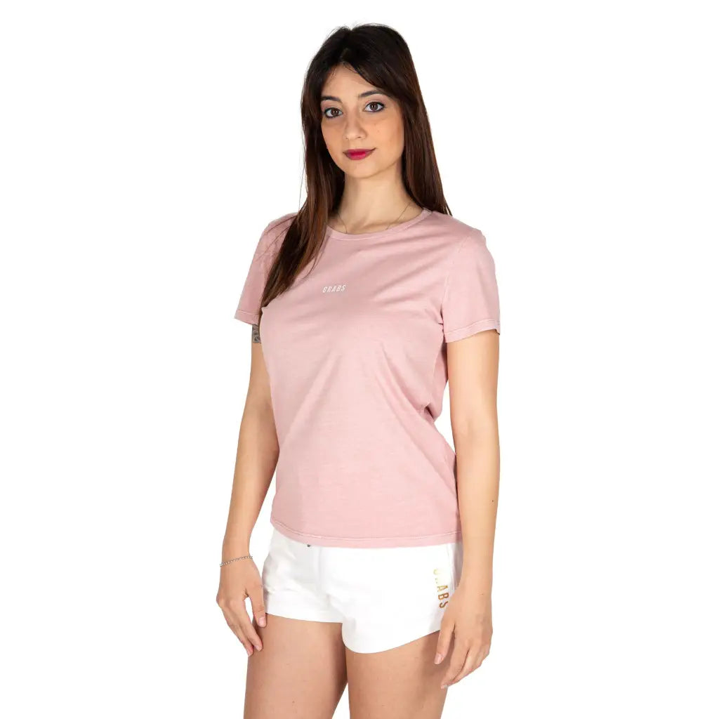 GRABS | T-shirt donna paricollo a mezza manica in cotone