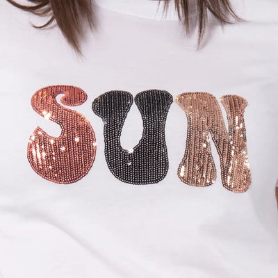 VERDISSIMA | T-shirt donna paricollo a mezza manica in puro