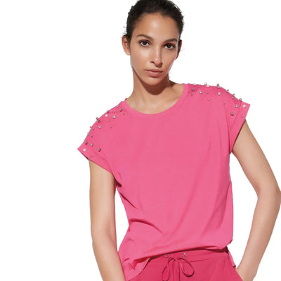 VERDISSIMA | T-shirt donna paricollo a mezza manica