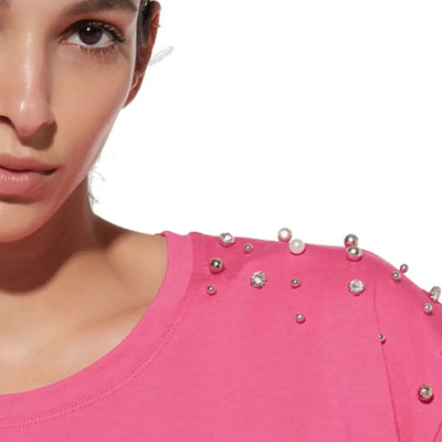 VERDISSIMA | T-shirt donna paricollo a mezza manica