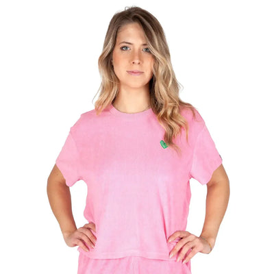 GRABS | T-shirt in spugna di cotone donna a mezza manica