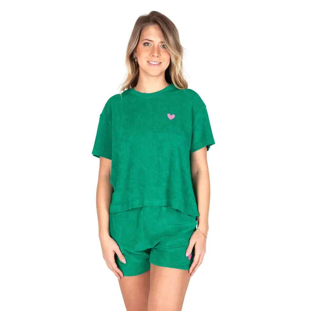 GRABS | T-shirt in spugna di cotone donna a mezza manica p