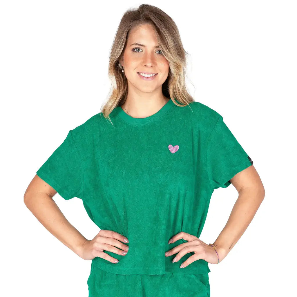 GRABS | T-shirt in spugna di cotone donna a mezza manica