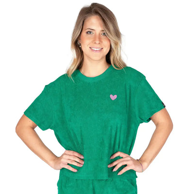 GRABS | T-shirt in spugna di cotone donna a mezza manica