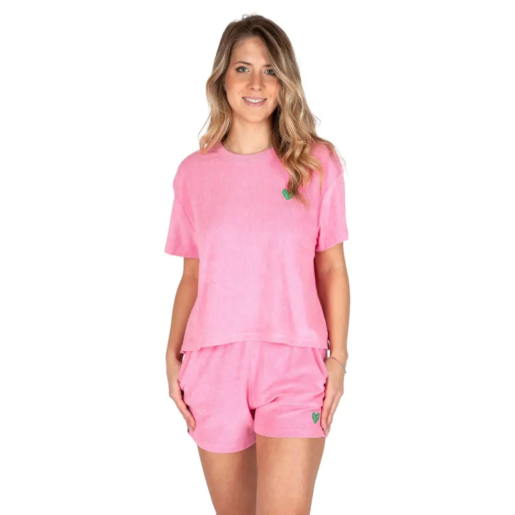 GRABS | T-shirt in spugna di cotone donna a mezza manica