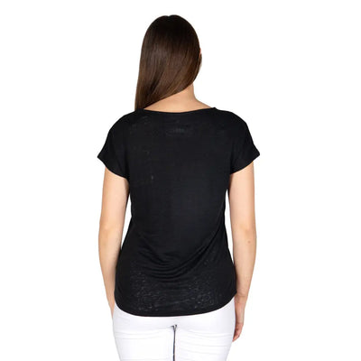 GRABS | T-Shirt scollo a V a mezza manica in puro lino