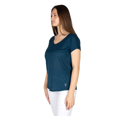 GRABS | T-Shirt scollo a V a mezza manica in puro lino