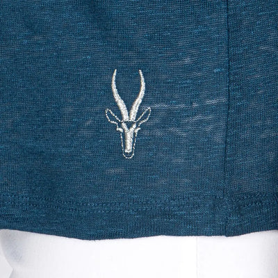 GRABS | T-Shirt scollo a V a mezza manica in puro lino