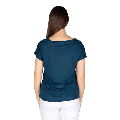 GRABS | T-Shirt scollo a V a mezza manica in puro lino