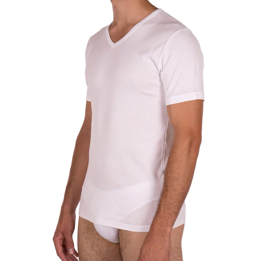 RAGNO | T-Shirt uomo a mezza manica con scollo a V in cotone