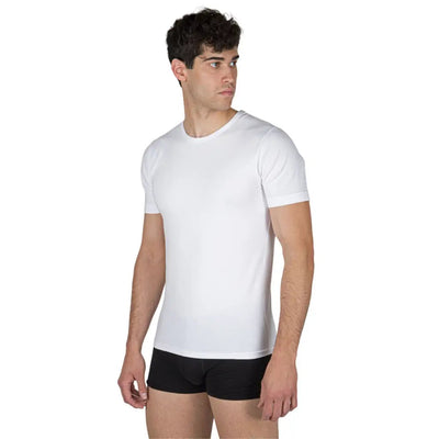 RAGNO | T-shirt uomo a mezza manica paricollo in cotone