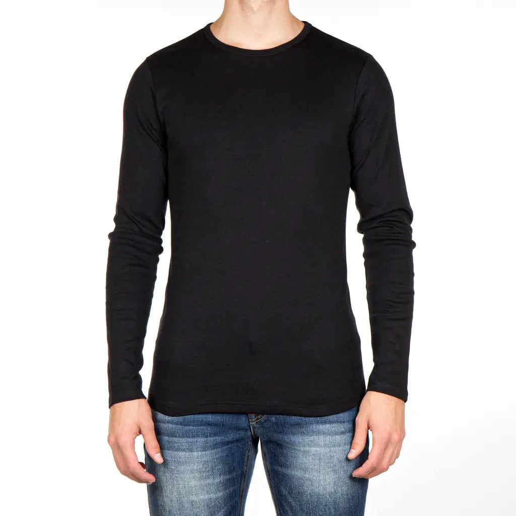 RAGNO | T-shirt uomo a paricollo a manica lunga in caldo