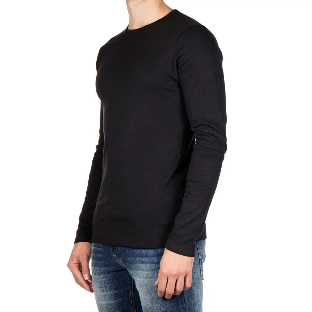 RAGNO | T-shirt uomo a paricollo a manica lunga in caldo